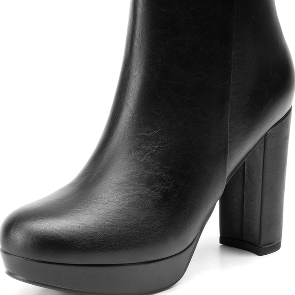 DREAM PAIRS Women's High Chunky Heel Ankle Boots Platform Short Ladies Booties - Picture 7 of 11